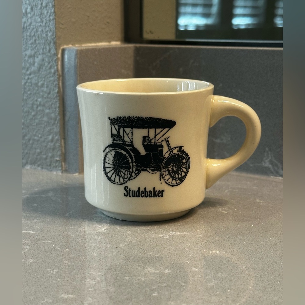 Vintage Studebaker Car Mug Off White with Black Detail Made in the USA